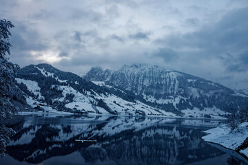 snow covered mountains