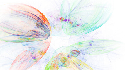 Abstract colorful rainbow fiery shapes. Fantasy light background. Digital fractal art. 3d rendering.