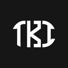 TKI letter logo design on Black background. TKI creative initials letter logo concept. TKI letter design. 
