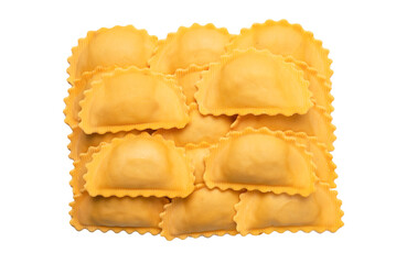 Raw ravioli as background. Healthy italian food.