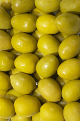 Tasty mix olives background.