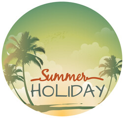 Fototapeta na wymiar Summer Holidays With Trees Vector Illustration