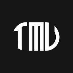TMV letter logo design on Black background. TMV creative initials letter logo concept. TMV letter design. 
