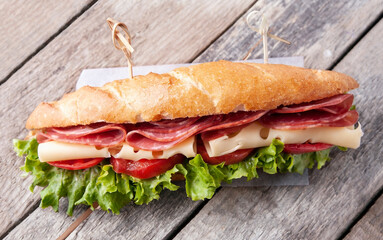 Sandwich with cheese closeup