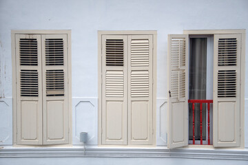 Vintage doors at the old building in Chinatown