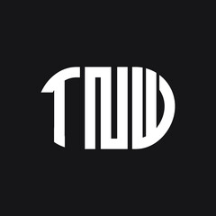 TNW letter logo design on Black background. TNW creative initials letter logo concept. TNW letter design. 
