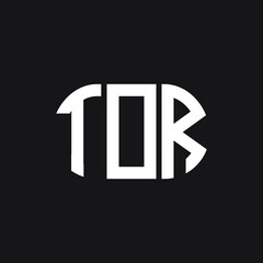 TOR letter logo design on Black background. TOR creative initials letter logo concept. TOR letter design. 
