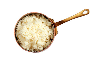 Fototapeta na wymiar Garnish boiled rice on a white background