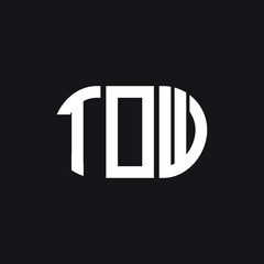 TOW letter logo design on Black background. TOW creative initials letter logo concept. TOW letter design. 
