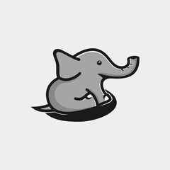 Vector illustration of cute baby elephant