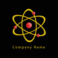 Atom chemistry reaction logo template vector design