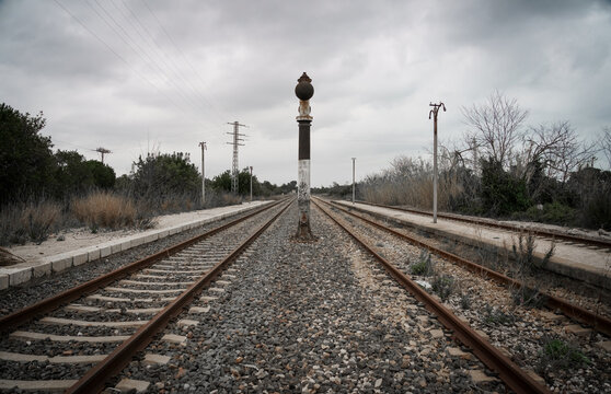 railroad tracks in the morning