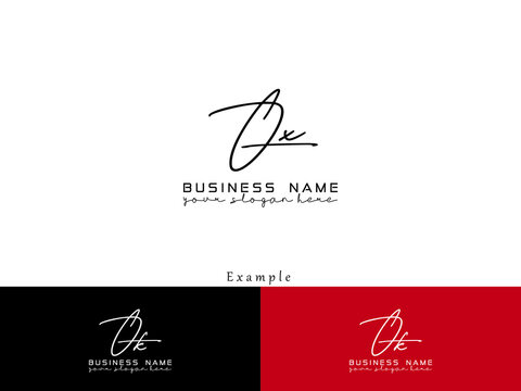 Black OX Logo Design, Slime Ox xo Signature Logo Letter Vector For simple business