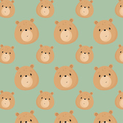 Vector seamless pattern with Cute Bear. For greeting card, posters, banners, children books, printing on the pack, printing on clothes, wallpaper.