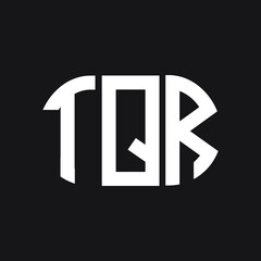 TQR letter logo design on Black background. TQR creative initials letter logo concept. TQR letter design. 
