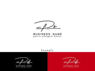 Letter PS Logo Design, Typography Ps sp Signature Letter Logo Design