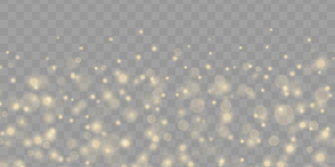 Golden bokeh, gold defocused dust, blurred light