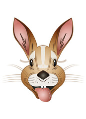 frecher Hase streckt die Zunge raus