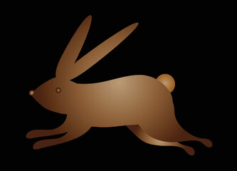 Silhouette eines springenden Hasen