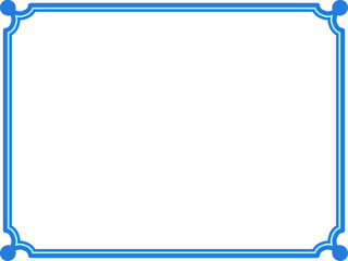 Vector border frame. Blue white background or banner. Simple rectangular horizontal billboard, card, plaque, signboard, sticker or label