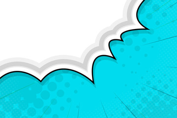 flat design comic style background on blue