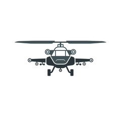 illustration of combat helicopter, vector art.