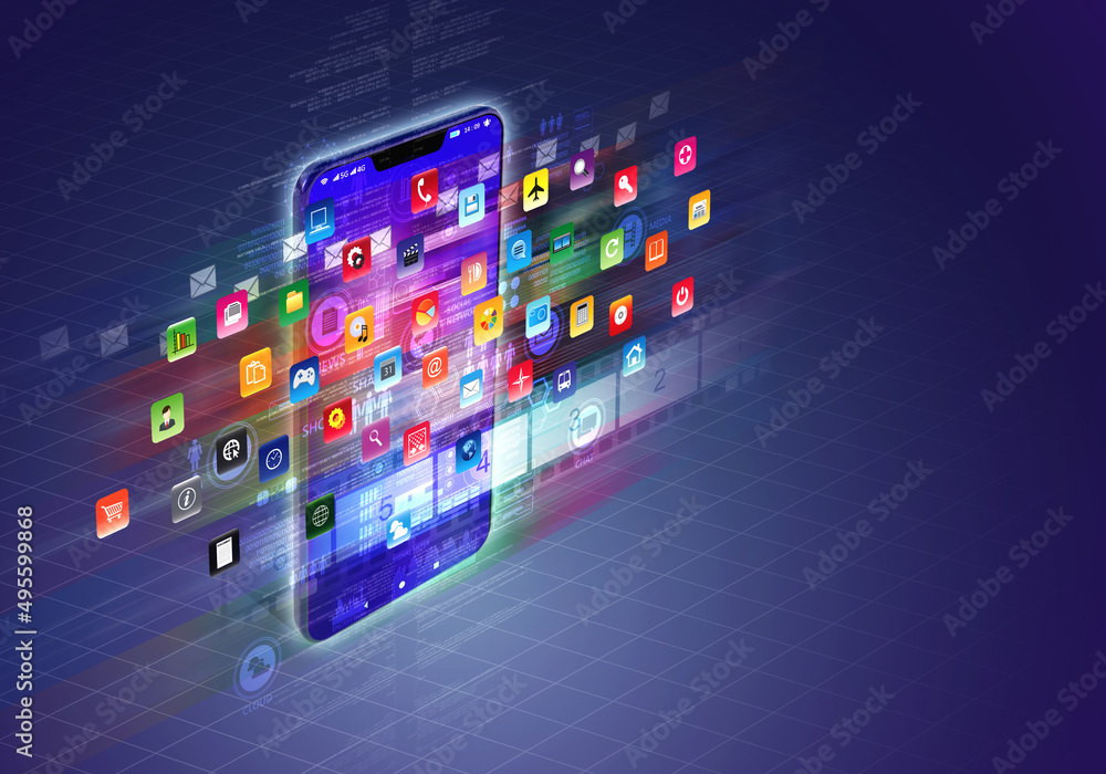 Canvas Prints internet smart phone social network concept
