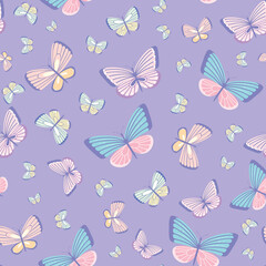 Purple butterfly vector pattern.