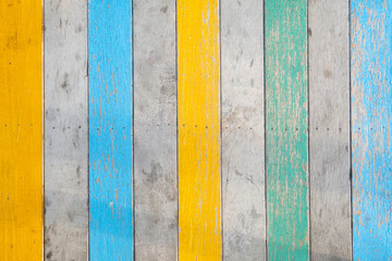 ฺBackground and textured top view of vintage woods with beautiful colors.