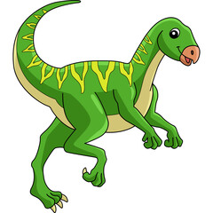 Qantassaurus Dinosaur Cartoon Colored Clipart
