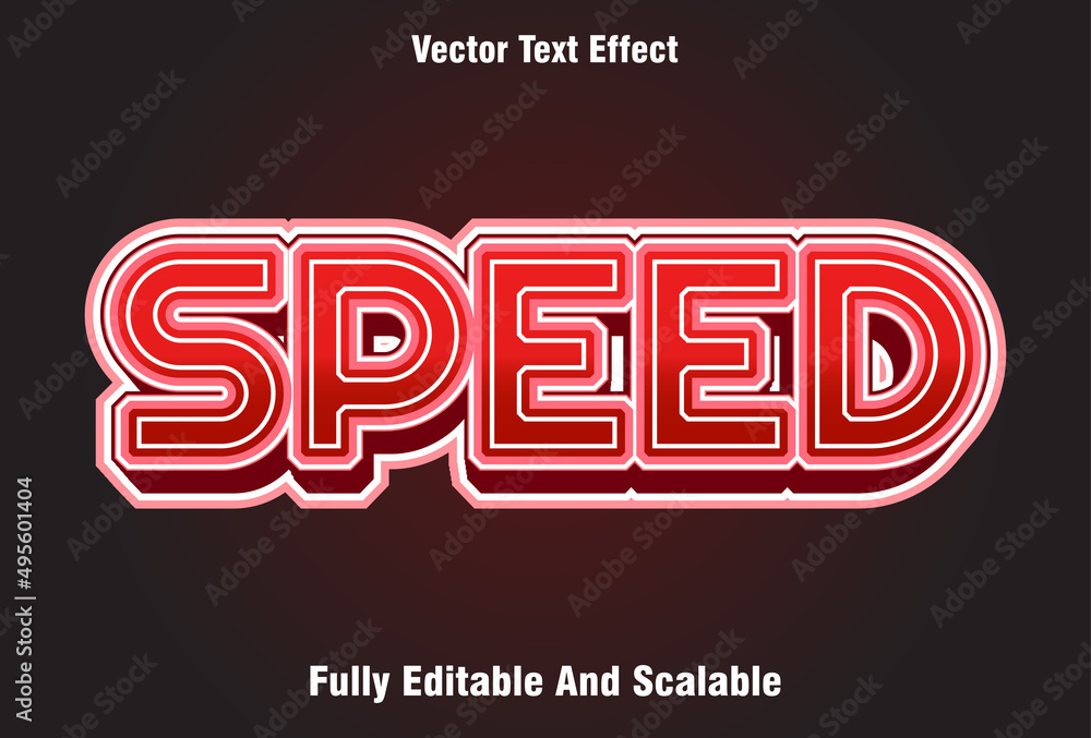 Poster speed text effect editable in red. design for template
