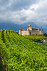 Naklejka premium Castle Chateau d'Aigle in canton Vaud, Switzerland