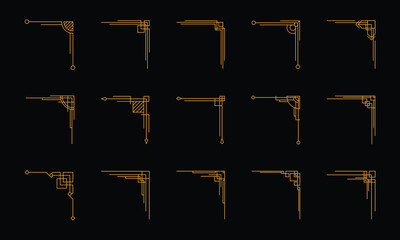 Frames borders illustration. Art deco vintage element. luxury golden design elements.