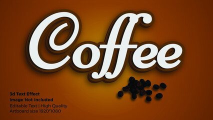 Coffee editable 3d text style effect 