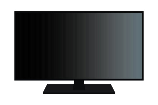 TV flat screen lcd, plasma, tv mock up. black blank HD monitor 6K TV flatmockup. Modern video panel black flatscreen.Vector Illustration. Widescreen show your business presentation on display.