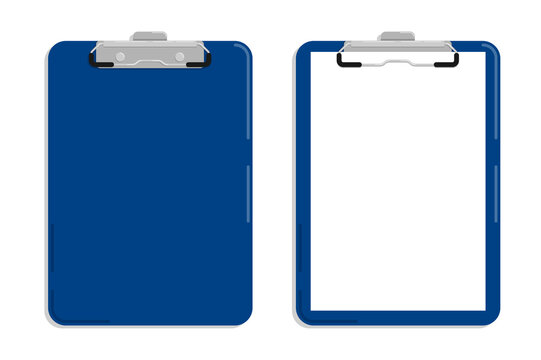 Stationery Tablet with clip for sheet of paper. Tablet for keeping list, list of important things to do. Cartoon vector isolated on white background