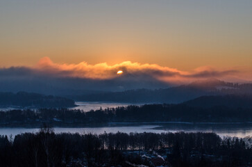 Wschód słońca Polańczyk Bieszczady 