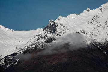 snow covered mountains