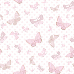 Pastel butterfly seamless repeat pattern design,