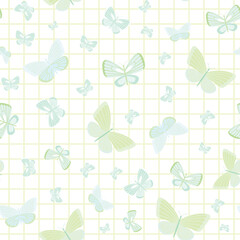 Light green butterfly vector pattern background