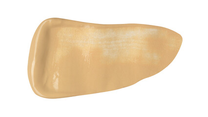 Creamy foundation smeared on white background. Isolated