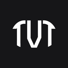 TVT letter logo design on Black background. TVT creative initials letter logo concept. TVT letter design. 
