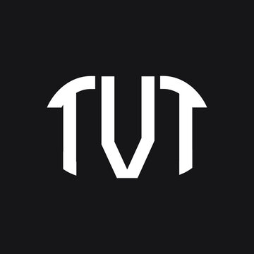 TVT letter logo design on Black background. TVT creative initials letter logo concept. TVT letter design. 
