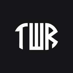 TWR letter logo design on Black background. TWR creative initials letter logo concept. TWR letter design. 
