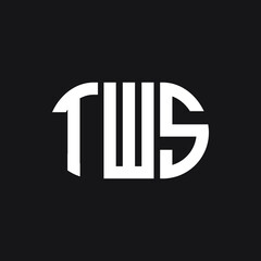 TWS letter logo design on Black background. TWS creative initials letter logo concept. TWS letter design. 
