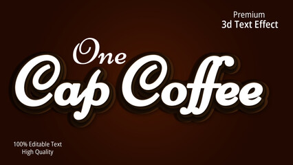 One cup Coffee editable 3d text style effect 