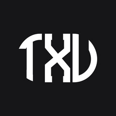 TXV letter logo design on Black background. TXV creative initials letter logo concept. TXV letter design. 
