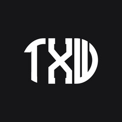 TXW letter logo design on Black background. TXW creative initials letter logo concept. TXW letter design. 
