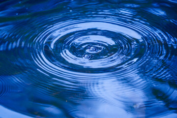water droplets affect the surface, forming rings on the surface.