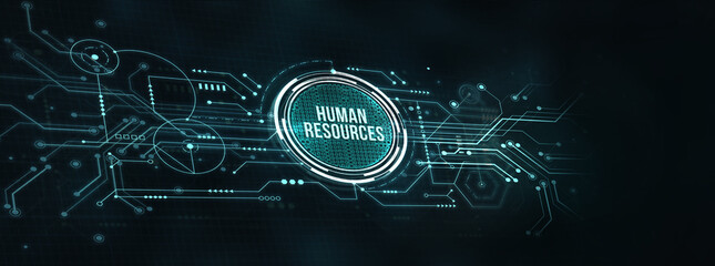 Internet, business, Technology and network concept.Human Resources HR management concept. 3d illustration.